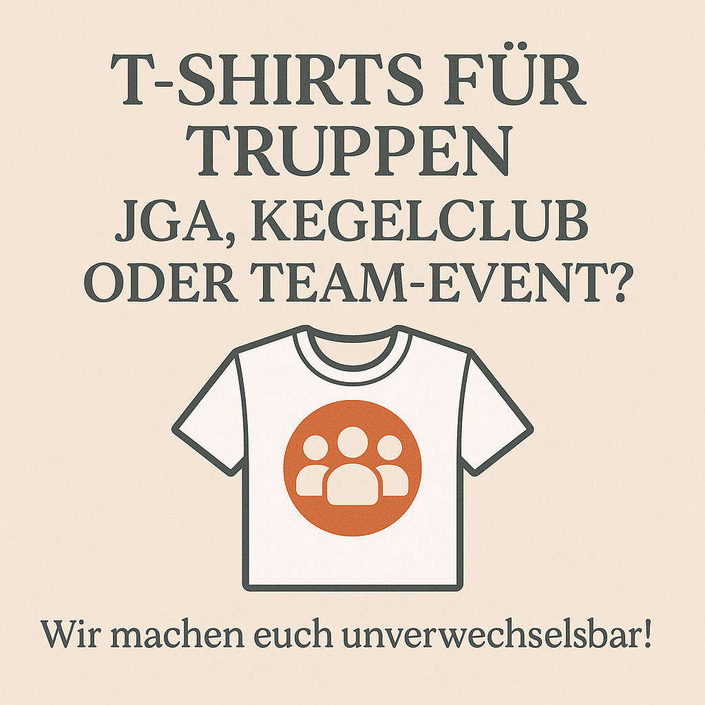 T-Shirts für Truppen – JGA, Kegelclub oder Team-Event? Wir machen euch unverwechselbar!
